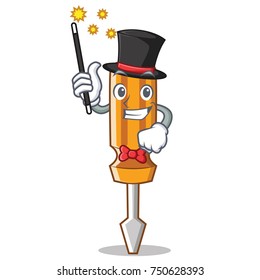 Magician screwdriver character cartoon style