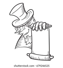 Magician with a scroll