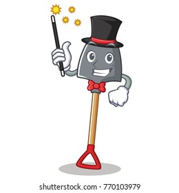 Magician shovel character cartoon style