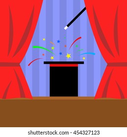 Magician shows the focus