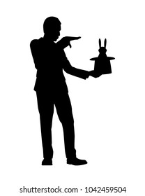 Magician silhouette vector