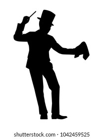 Magician silhouette vector