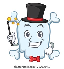 Magician skull character cartoon style