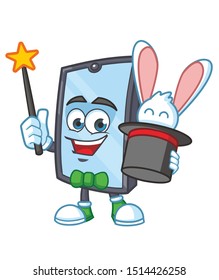 magician smartphone mascot character vector design
