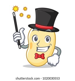 Magician soy bean mascot cartoon