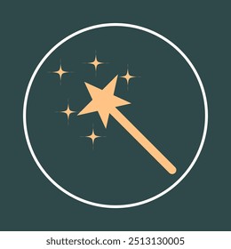 Magician stick trendy icon decorous abstract vector illustration colorful artwork beautiful design.eps