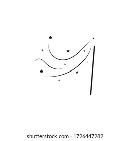 magician stick wizard icon logo vector illustration