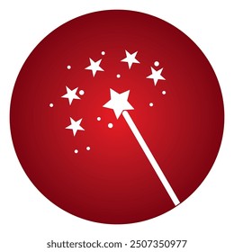 Magician Stick Wizard Ilustración vectorial de logotipo