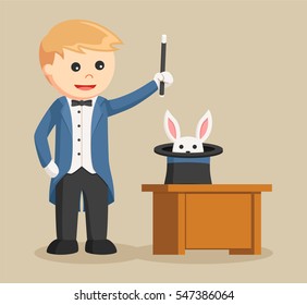 magician summon rabbit from his hat