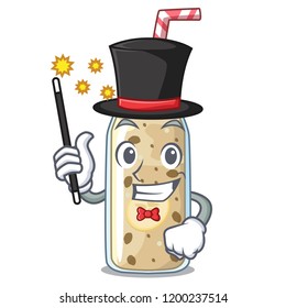 Magician sweet banana smoothie isolated on mascot