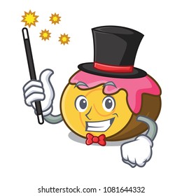 Magician swiss roll mascot cartoon
