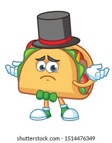 magician Taco Mexican cartoon mascot character vector