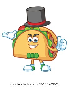 magician Taco Mexican cartoon mascot character vector