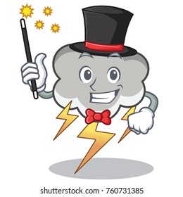 Magician thunder cloud character cartoon