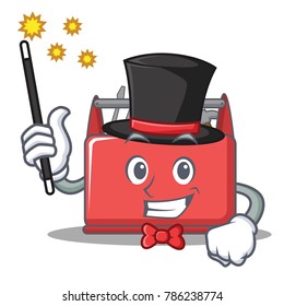 Magician tool box character cartoon