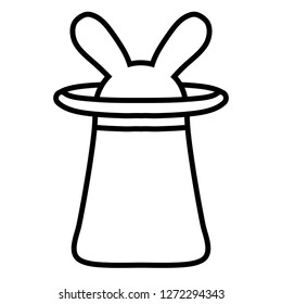 magician top hat with rabbit ears