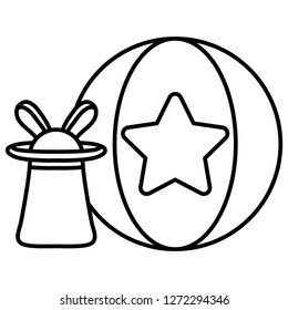 magician top hat with rabbit ears