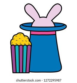 magician top hat with rabbit ears