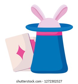 magician top hat with rabbit ears