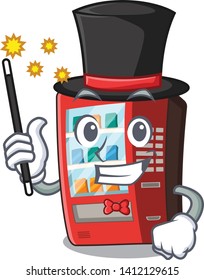 Magician toy vending machine above cartoon table