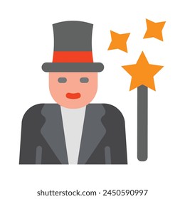 Magician Vector Flat Icon Design Vector Flat Icon Design