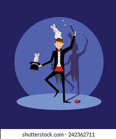 Magician. Vector, fully editable.  