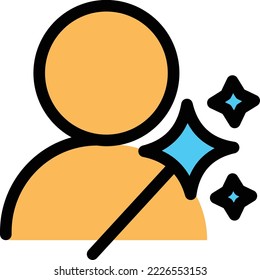 magician Vector Icon which is suitable for commercial work and easily modify or edit it
