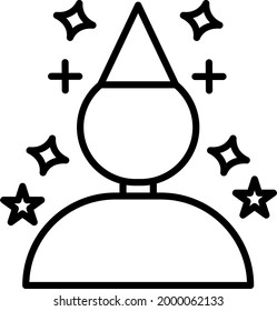 Magician Vector Line Icon Design
