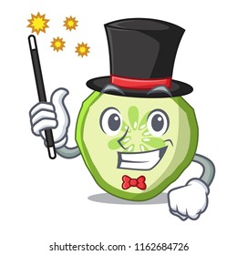 Magician vegetable organic food slice cucumber mascot