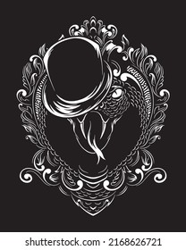 magician Viper snake artwork illustration and t shirt design Premium Vector