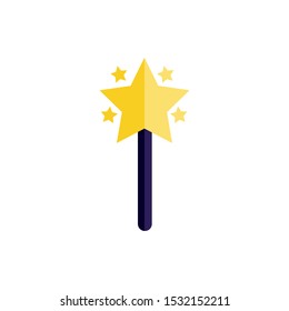 Magician wand design. Magic performance trick wizard magical imagination and entertainment theme. Vector illustration.