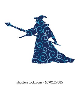 Magician wizard character pattern silhouette fantasy
