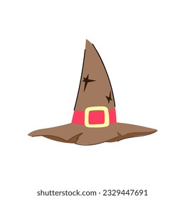 magician wizard hat cartoon. fantasy object, sorcery black, warlock decoration magician wizard hat sign. isolated symbol vector illustration