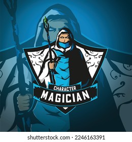 Magician wizard mascot logo character design