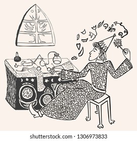 A magician at work in his workshop
