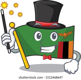 Magician zambia character flag in drawer mascot