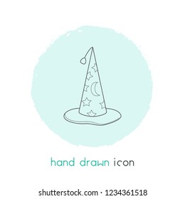 Magicians cap icon line element. Vector illustration of magicians cap icon line isolated on clean background for your web mobile app logo design.