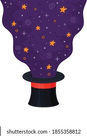 Magician's cylindrical hat isolated on white background. Wizard cap.