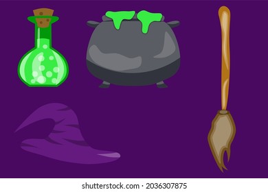 the magician's equipment is made in an illustration style