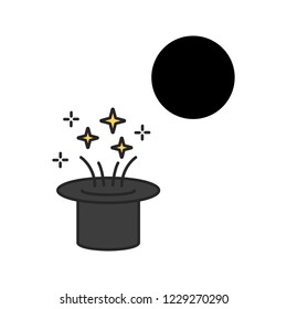 magician's hat icon. Element of magic icon for mobile concept and web apps. Color magician's hat icon can be used for web and mobile