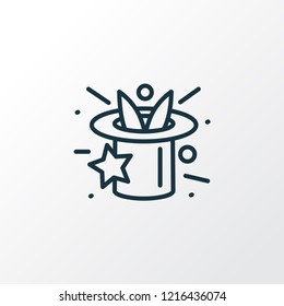 Magicians hat icon line symbol. Premium quality isolated illusionist element in trendy style.