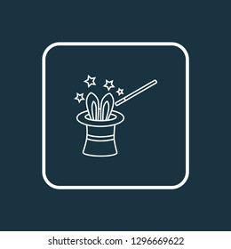 Magicians hat icon line symbol. Premium quality isolated illusionist element in trendy style.