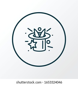 Magicians hat icon line symbol. Premium quality isolated illusionist element in trendy style.