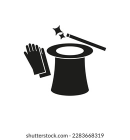 The magician's hat icon. Simple flat vector illustration on a white background.