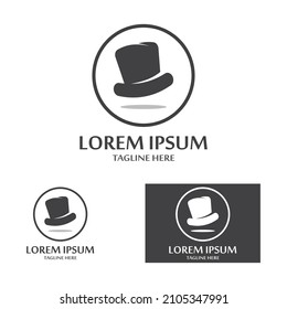 magician's hat and magic wand icon logo vector