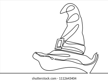 Magician's hat.Vector continuous line.vector art