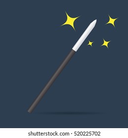 Magicians magic wand isolated. Realistic illustration vector