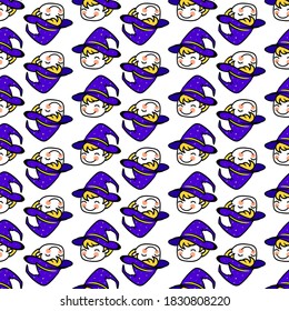 Magicians pattern, seamless pattern on white background.