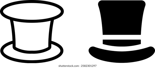  Magician's Top Hat Vector Icon Set – Enchanting and Mystical Performance Designs