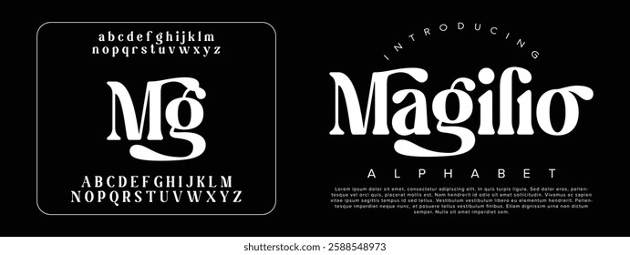 Magilio alphabet letters font for logo